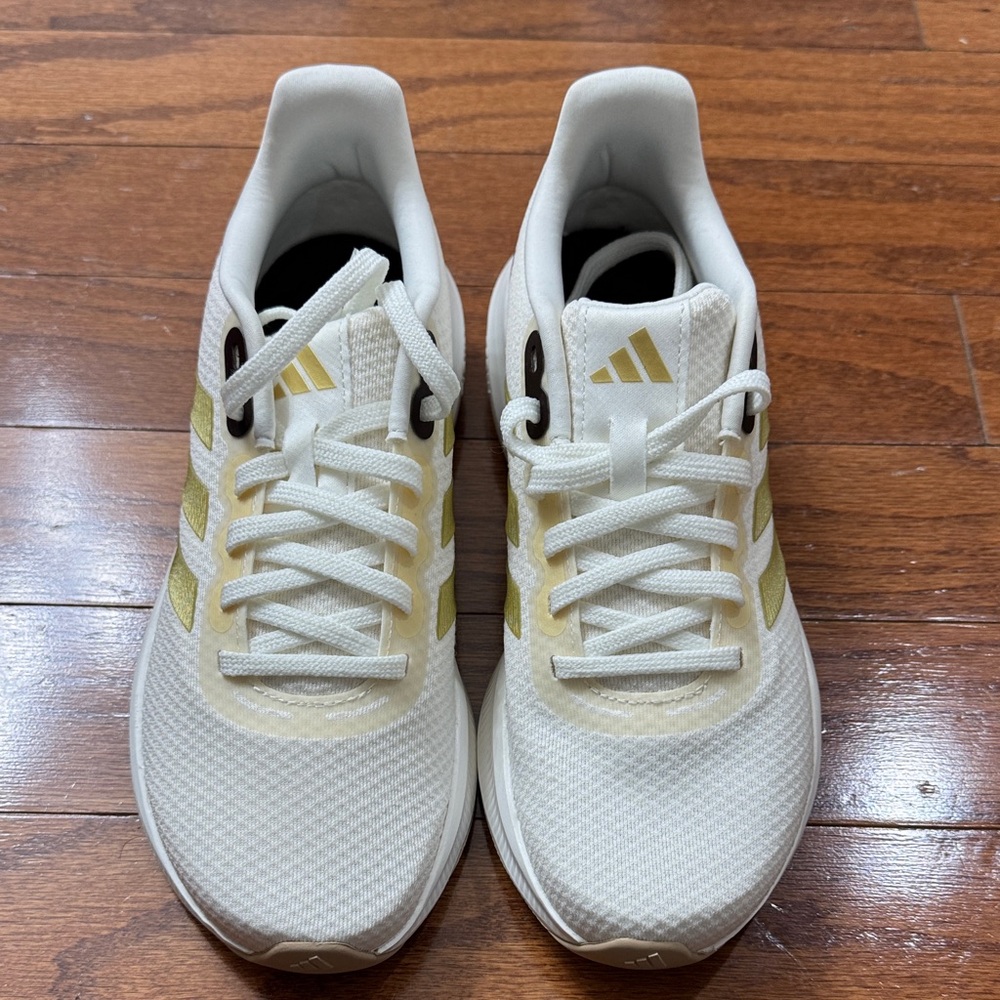Adidas Women's White and Gold Athletic Shoes